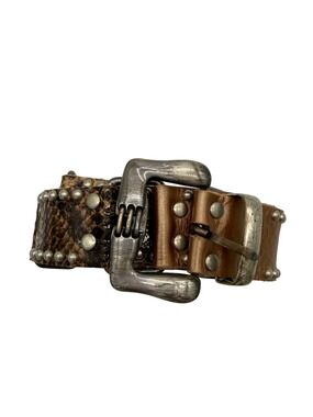 Leatherock mixed media belt Tan M35